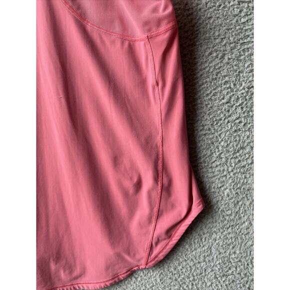Lululemon Tank Top Medium 8 Mesh Panel Wide Strap Stretchy Salmon Pink Athletic - Picture 13 of 16